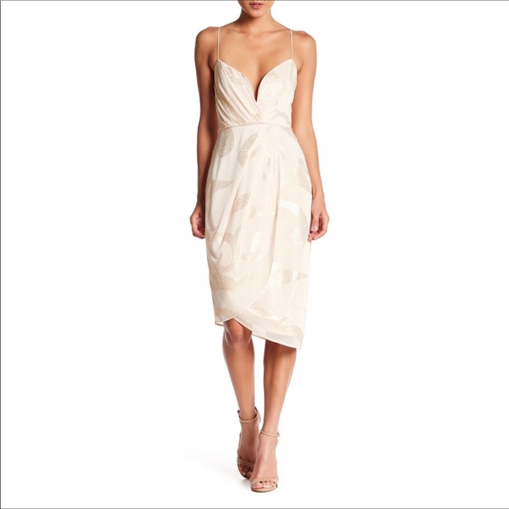 Free People NWOT Party Venus Dress Size 4 Cream/Gold‎